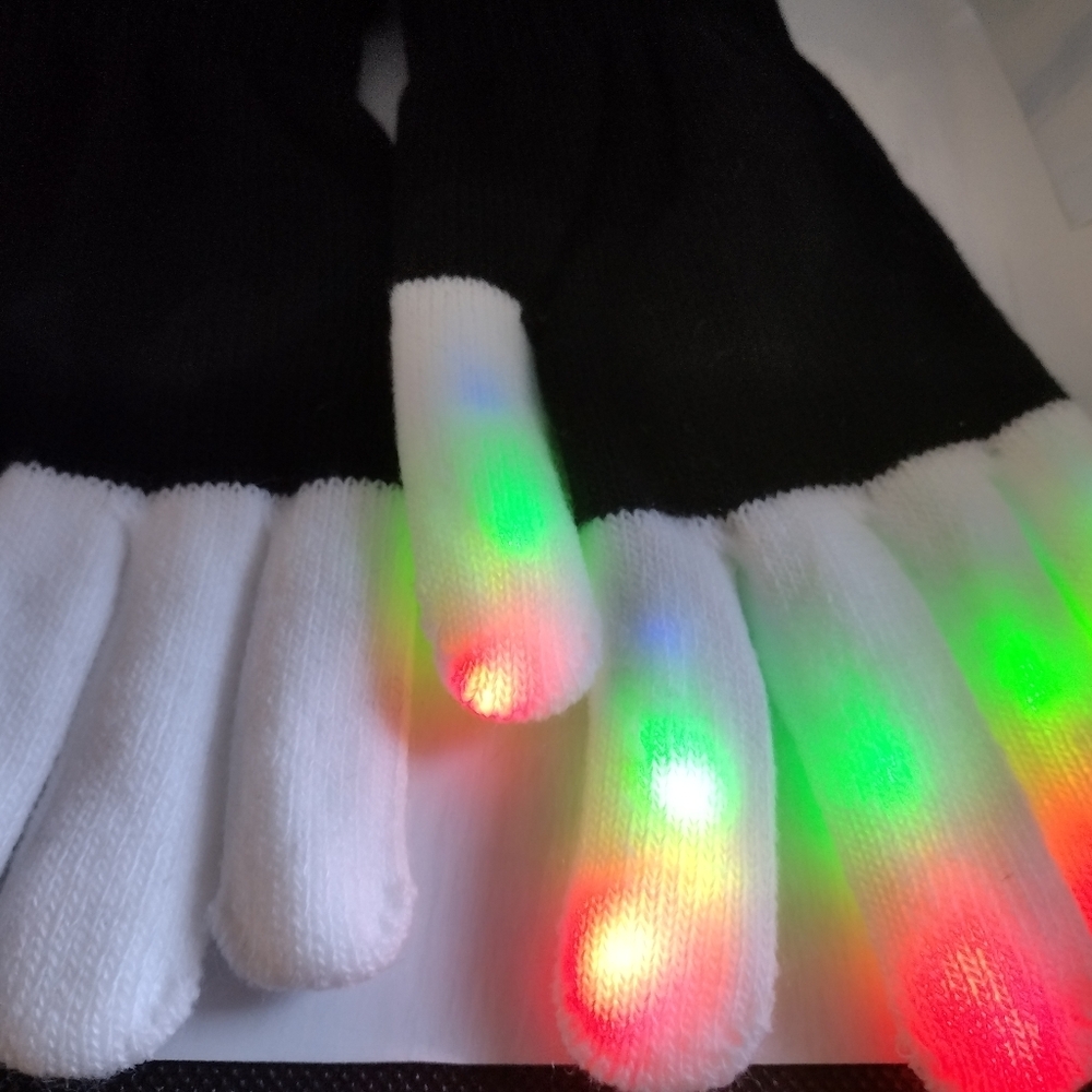 🌟 LED Light-Up Glowing Gloves Colorful Gloves Unisex Battery included